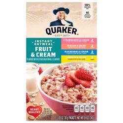 Quaker Instant Oatmeal Fruit & Cream Variety 1.05 Oz 8 Count
