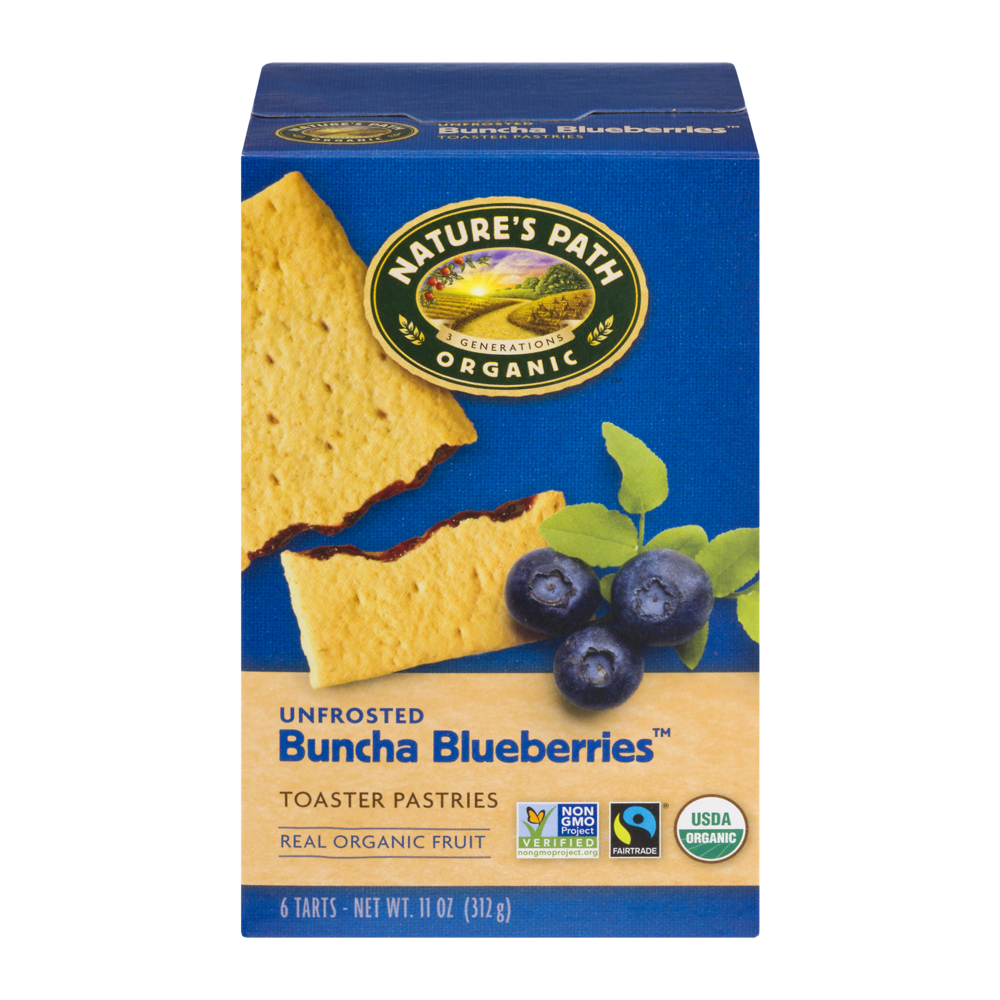 slide 1 of 1, Nature's Path Organic Unfrosted Blueberry Toaster Pastry, 11 oz