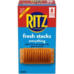 RITZ Fresh Stacks Everything Crackers, Travel Snacks, 11.8 oz (8 Multi Snack Packs)