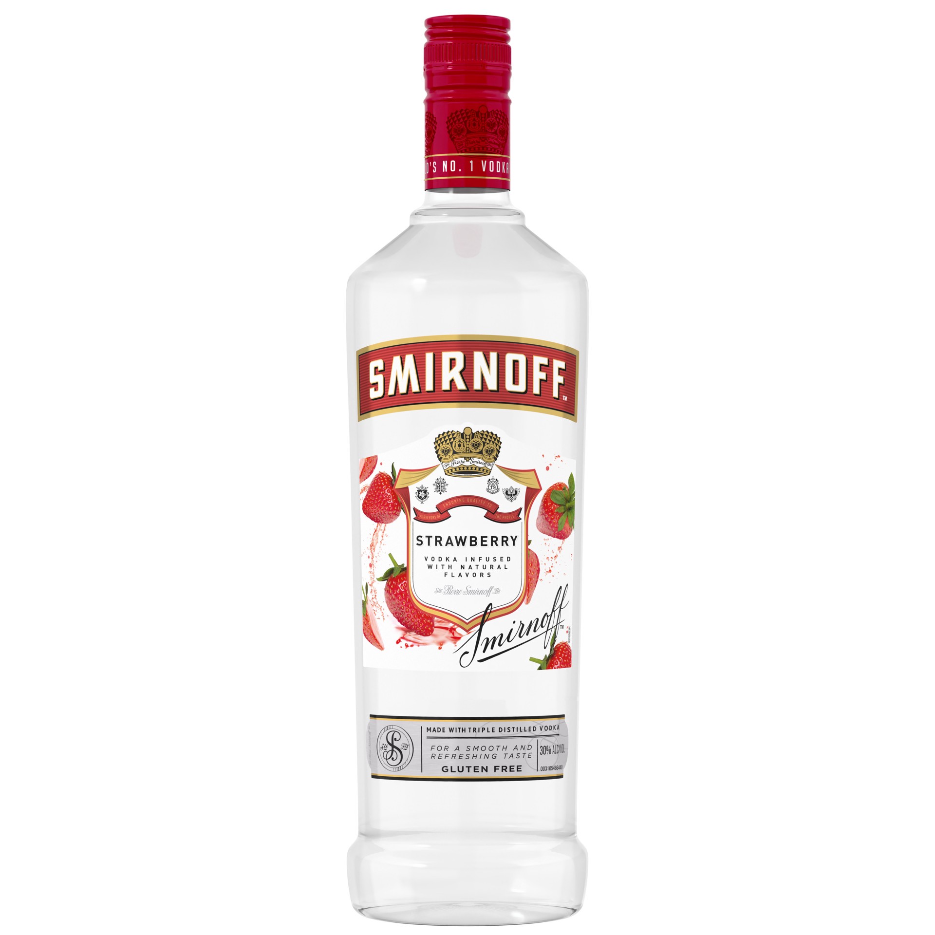 slide 1 of 4, Smirnoff Strawberry (Vodka Infused With Natural Flavors), 1 L, 1 liter