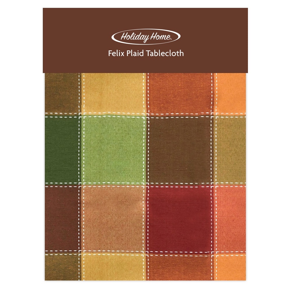 slide 1 of 1, Holiday Home Felix Plaid Tablecloth - Autumn Check, 52 in x 70 in