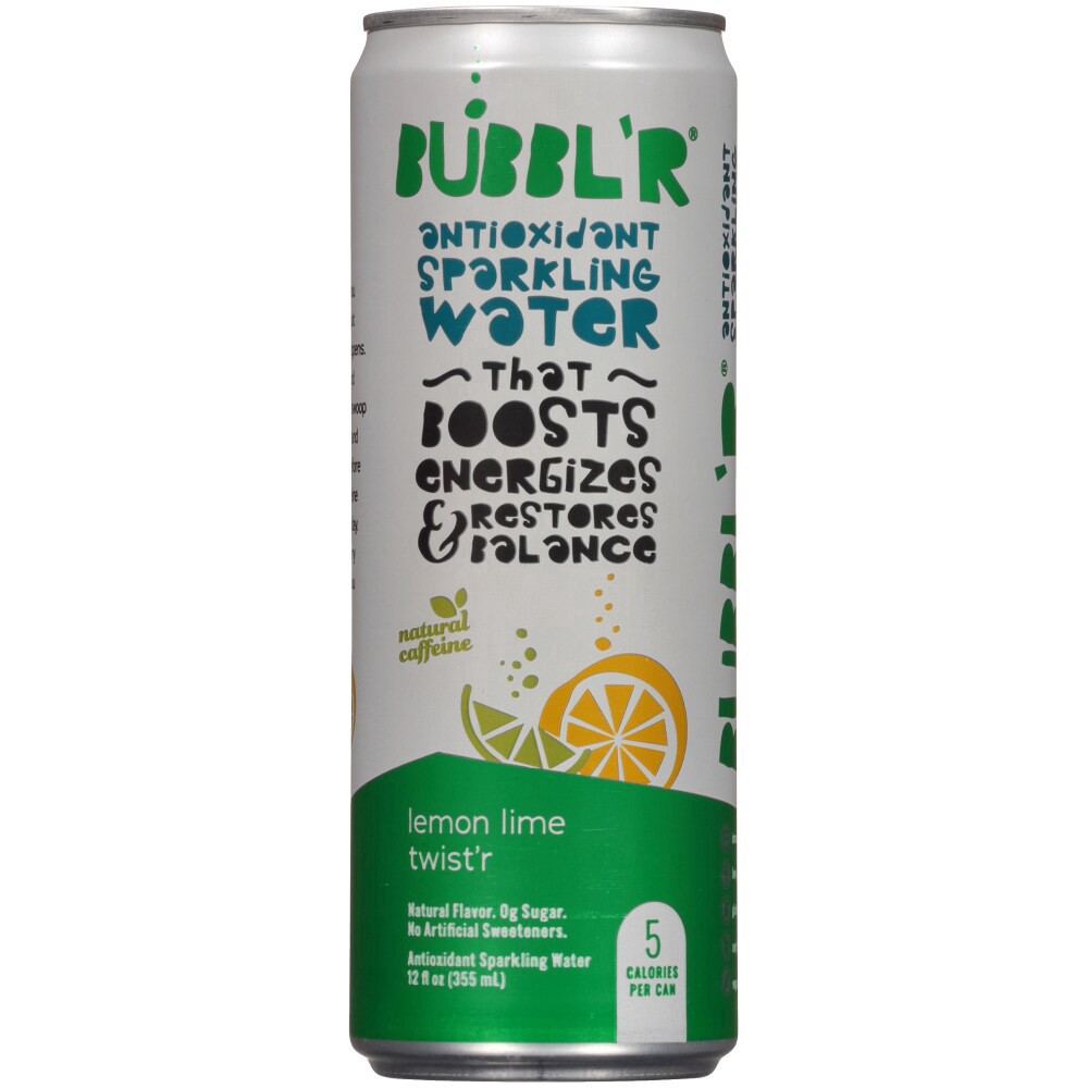 slide 1 of 2, BUBBL'R Antioxidant Lemon Lime Twist'r Sparkling Water 12 fl oz, 12 fl oz