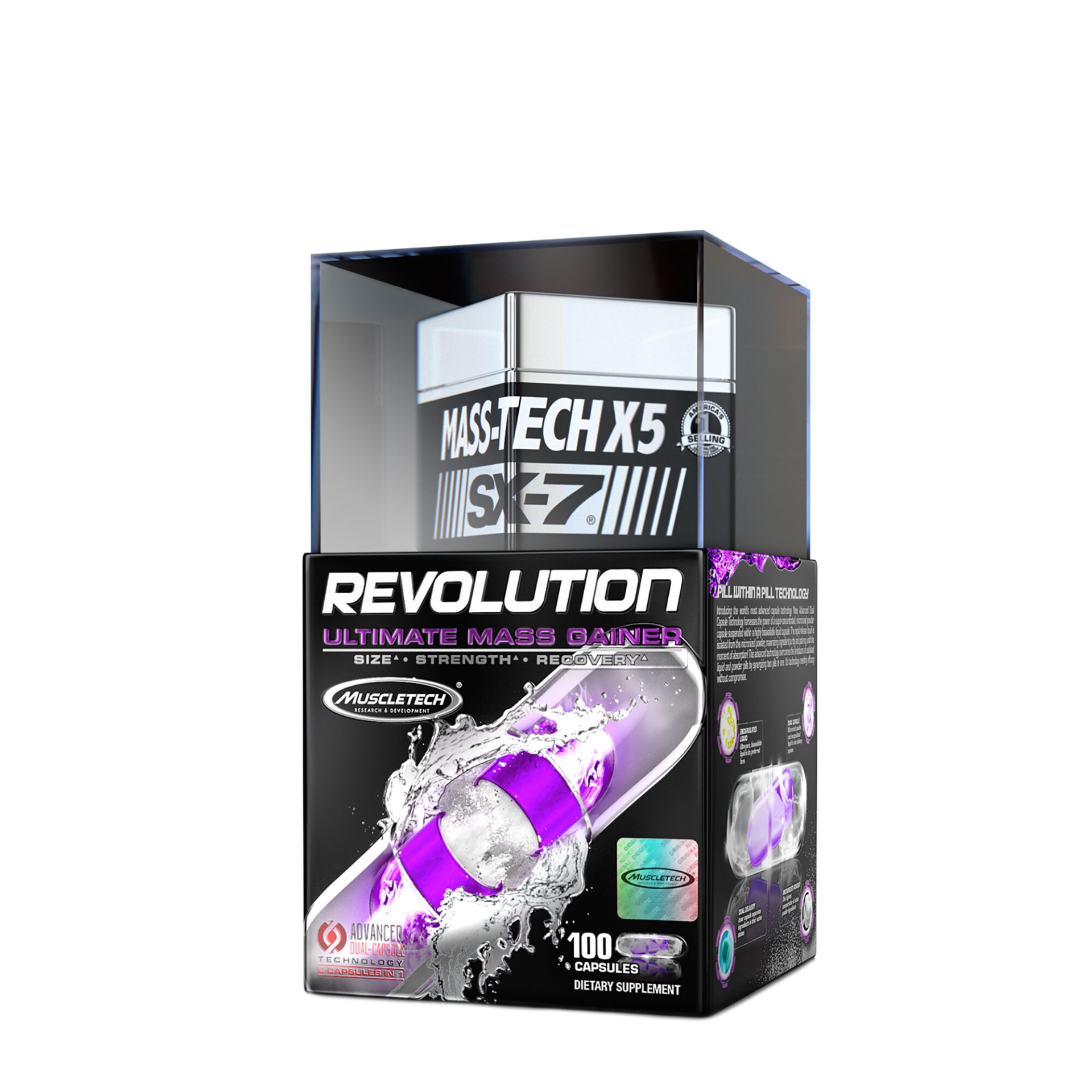 slide 1 of 1, MuscleTech Mass-Tech X5 XS-7 Revolution, 100 ct