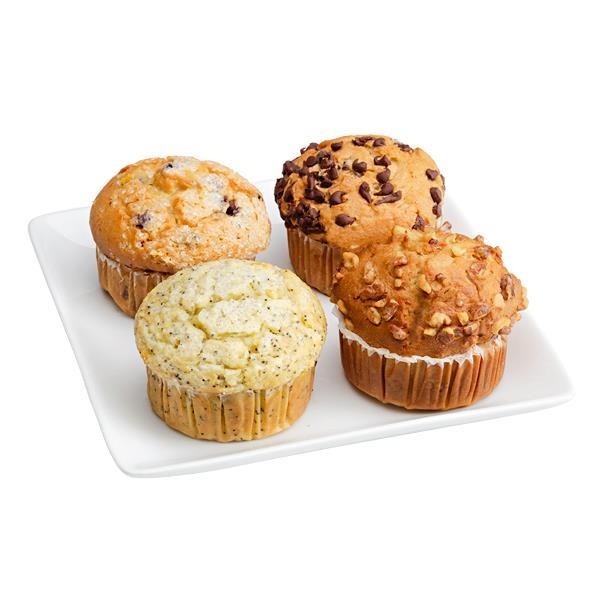 slide 1 of 1, Hy-Vee Loaded Jumbo Variety Pack Muffins, 4 ct; 17 oz