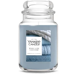 Yankee Candle Large Jar Scented Candle with up to 150 Hour Burn Time, Premium Plant Wax Blend for Consistent Burn, 22 oz Jar Candle with Room Filling Fragrance, Warm Luxe Cashmere
