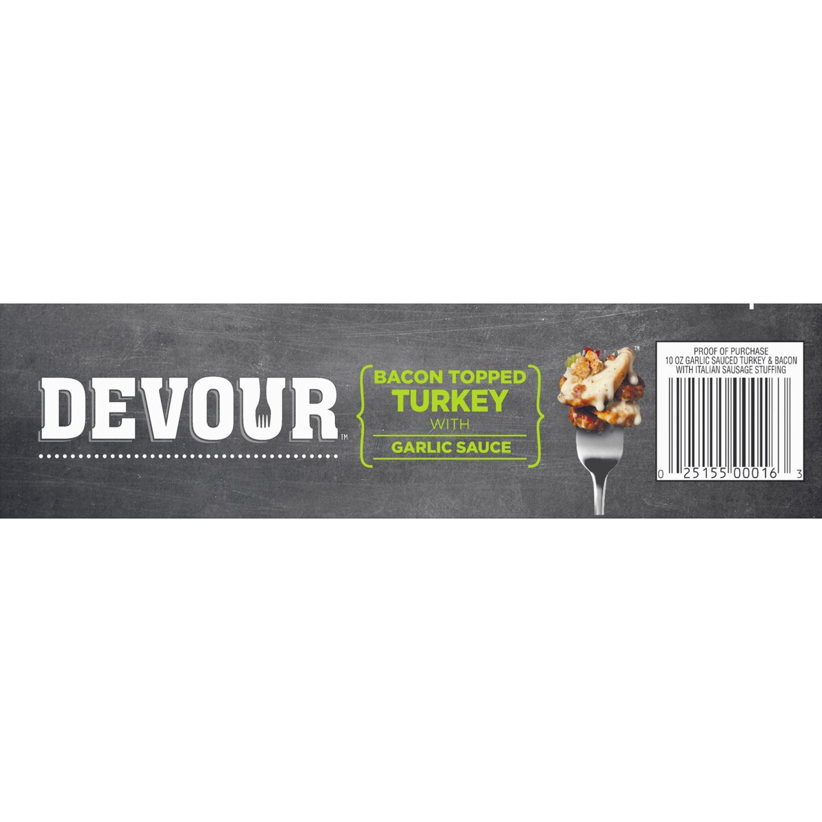 slide 4 of 9, Devour 10 Oz Frozen Entrees/Sides Bacon Topped Turkey And Stuffing 1 Box/Carton Each, 10 oz