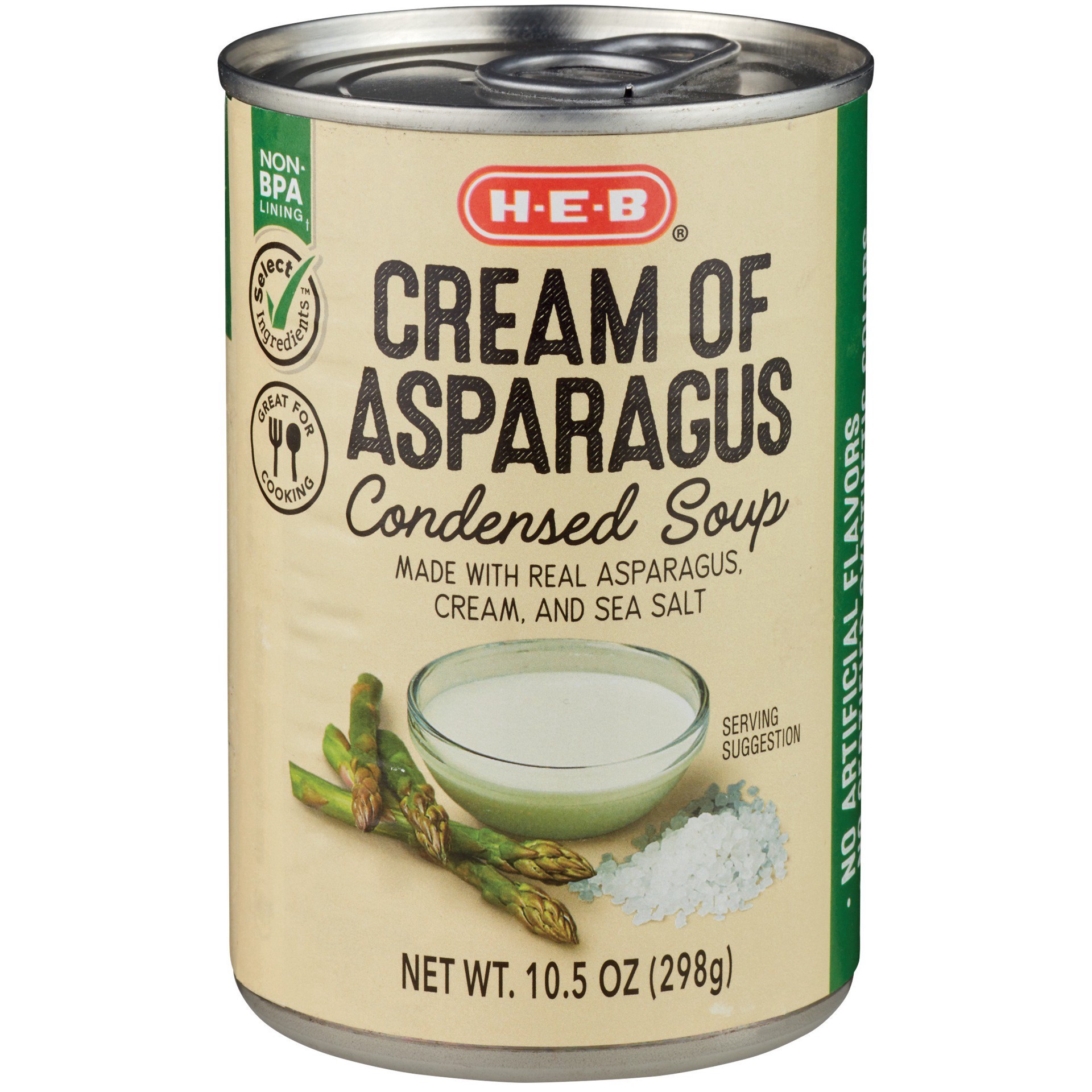 slide 1 of 1, H-E-B Select Ingredients Cream of Aspargus Condensed Soup, 10.5 oz