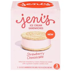 Jeni's Strawberry Cheesecake Ice Cream Sandwiches - 3 - 3.5 fl oz Sandwiches