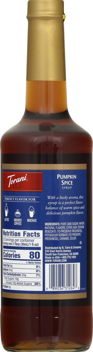 slide 11 of 13, Torani Pumpkin Spice Syrup - 25.4 fl oz, 25.4 oz