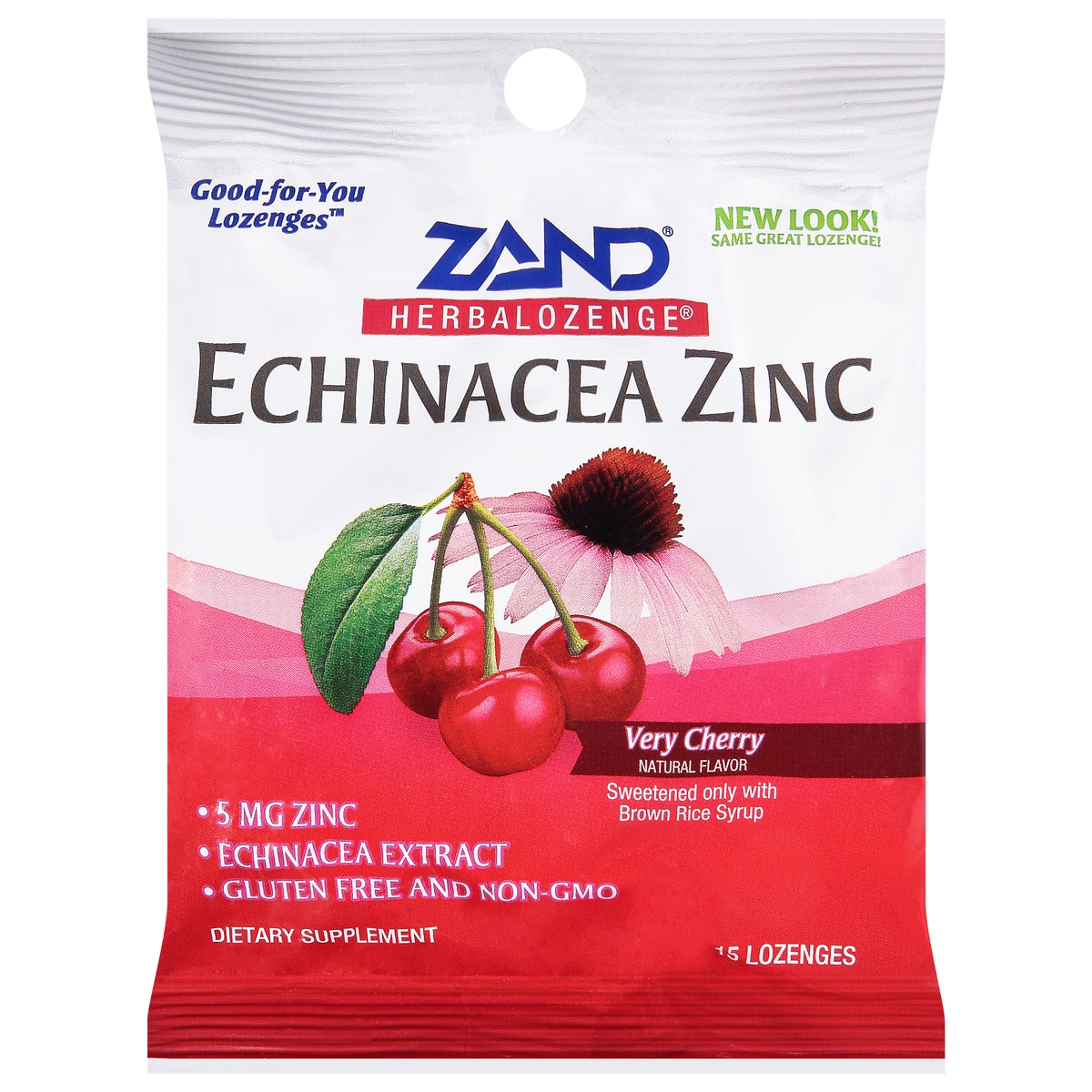 slide 1 of 1, ZAND Herbalozenge Echinacea Zinc Very Cherry Lozenges 15 ea Bag, 15 ct