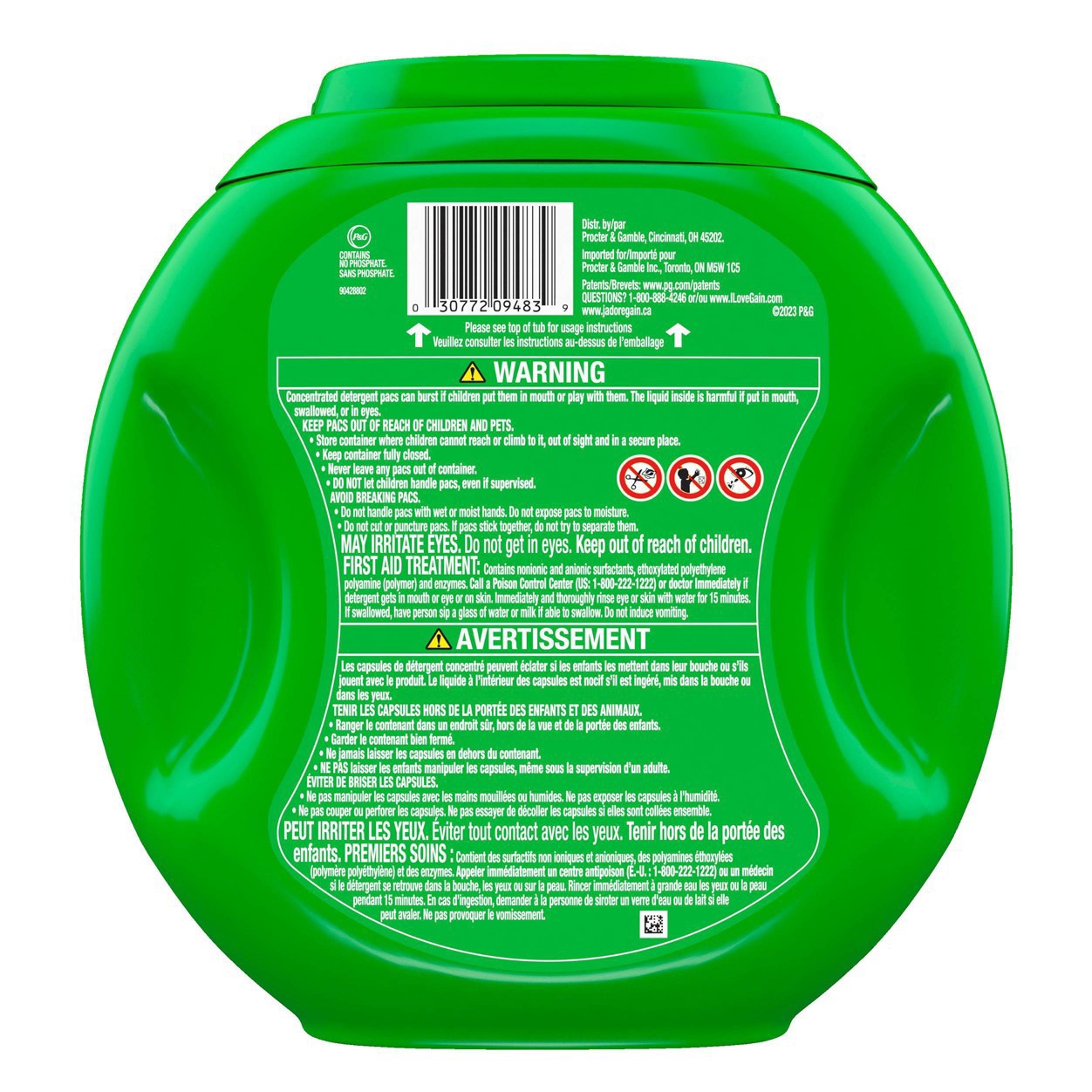 slide 11 of 19, Gain flings Ultra Oxi Laundry Detergent Pacs, 76 Count, Waterfall Delight Scent, 3-in-1, HE Compatible, 76 ct