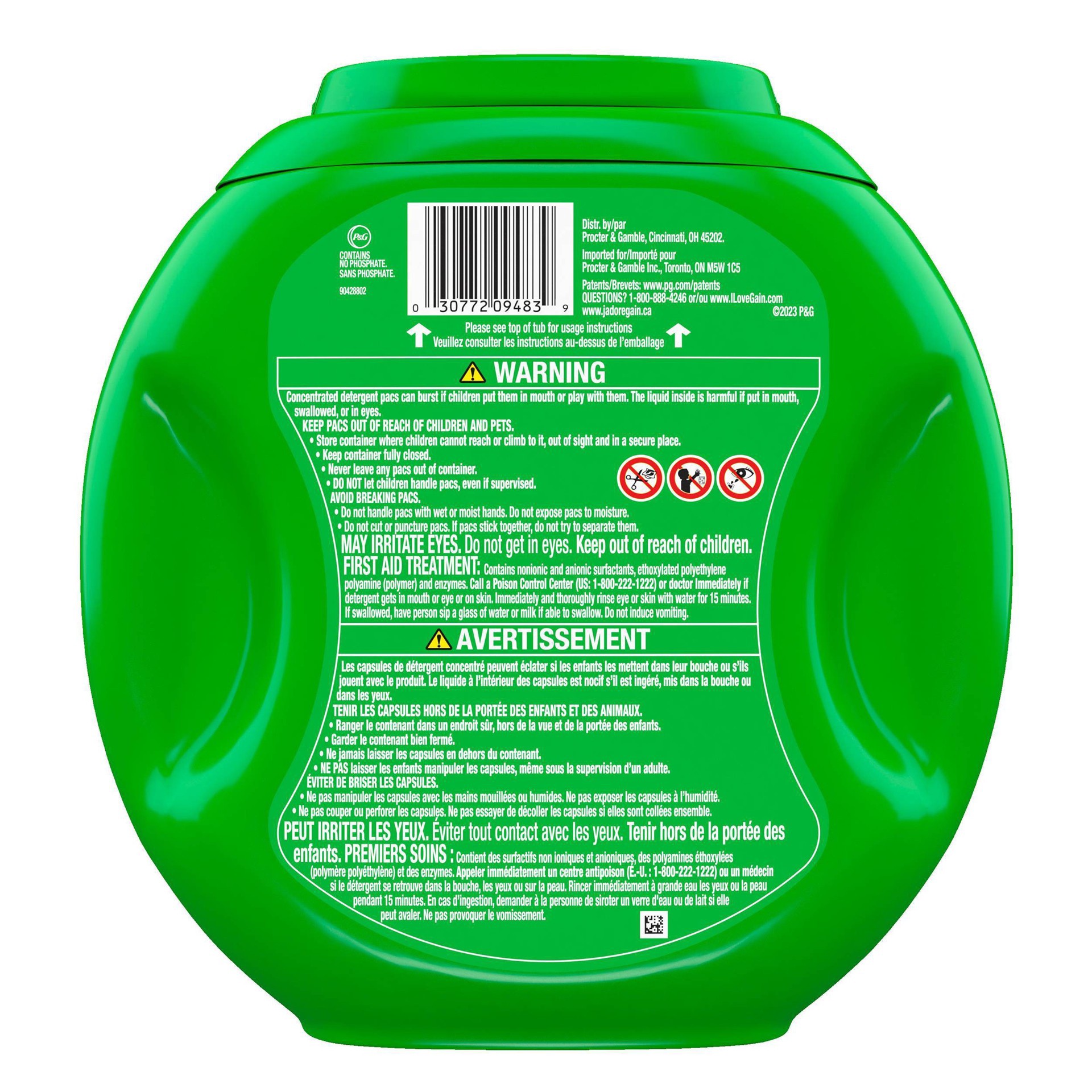 slide 18 of 19, Gain flings Ultra Oxi Laundry Detergent Pacs, 76 Count, Waterfall Delight Scent, 3-in-1, HE Compatible, 76 ct