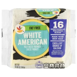 Fat Free White American Cheese Slices - 16 ct