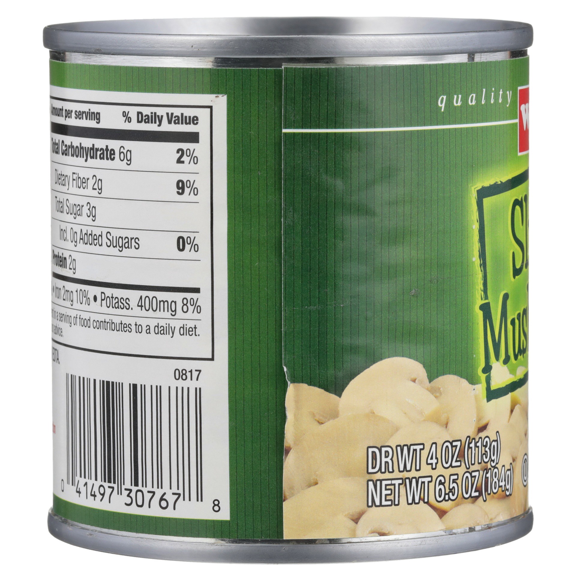 slide 2 of 6, Weis Quality Sliced Canned Vegetable-Mushrooms, 6.5 oz