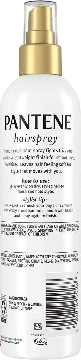 slide 4 of 7, Pantene Pro V Pantene Hairspray, Non Aerosol, Lightweight Finish, Level 2 Hold, Anti Frizz, Smooths, Hair Shine Spray, with Vitamin B5, Pro-V, 8.5 oz, 8.5 oz