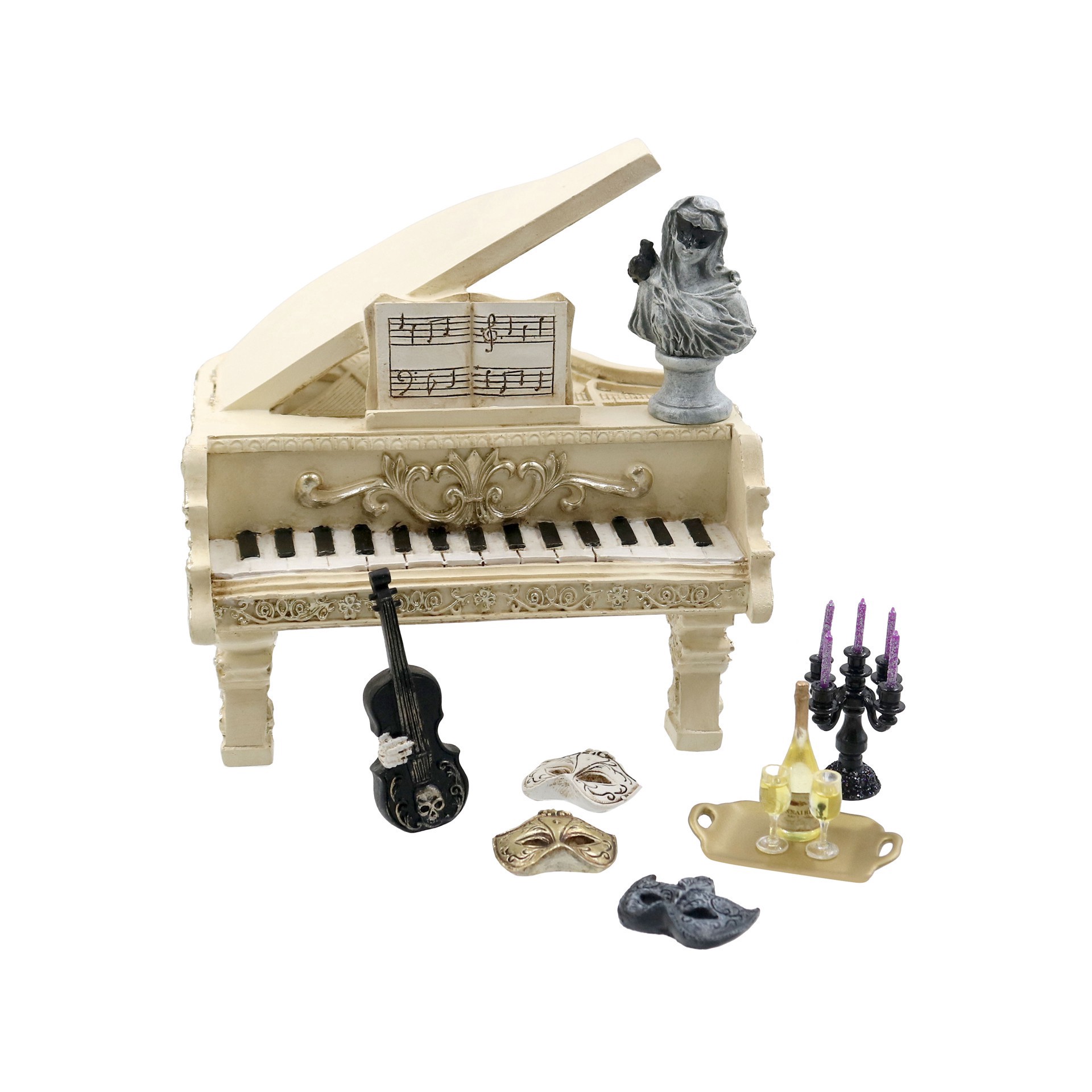 slide 4 of 4, Mini Ivory Piano Decoration By Ashland, 7 in x 7 in x 6 in