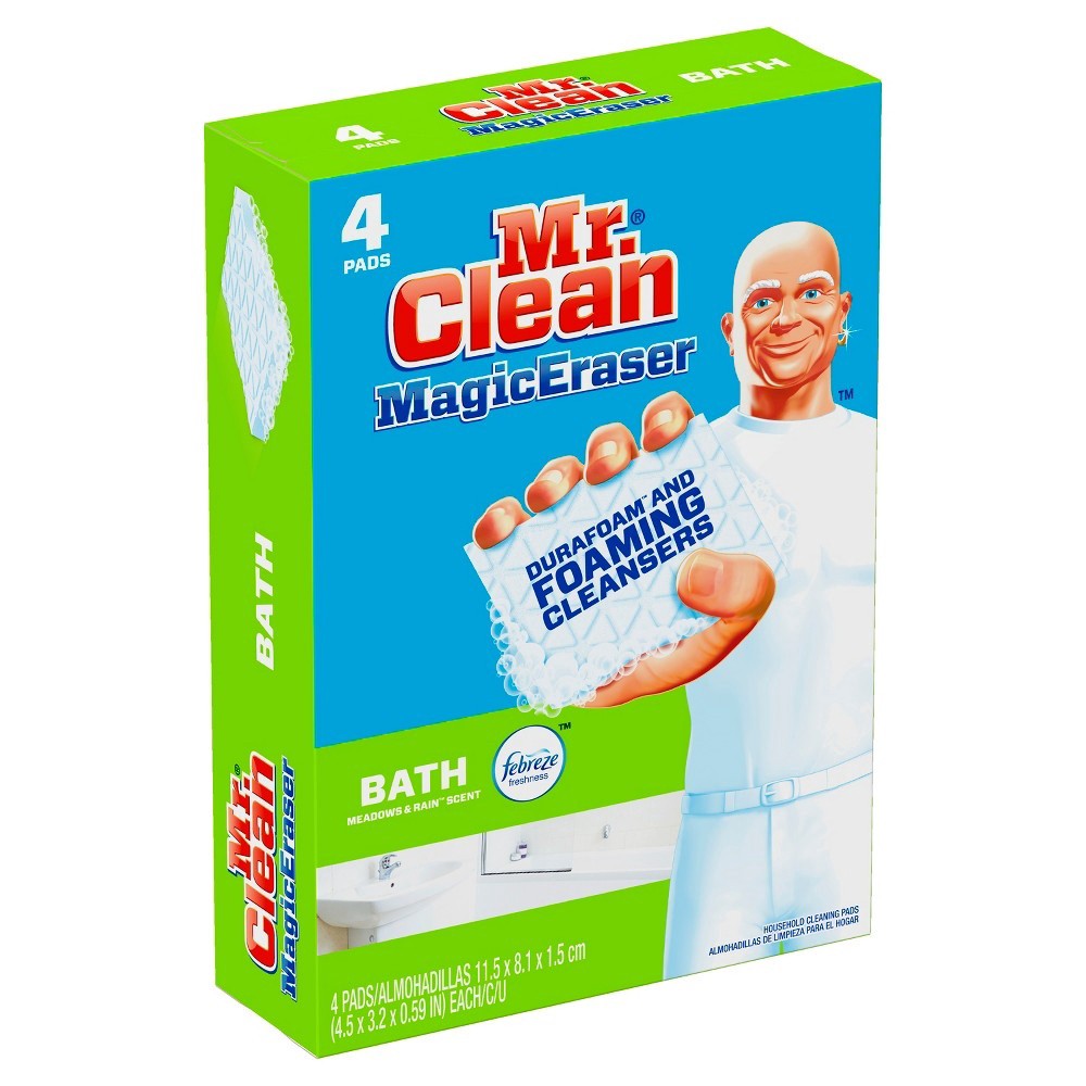 slide 7 of 7, Mr. Clean Magic Eraser Foaming Bath Scrubber, 4 ct
