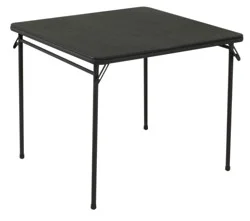 34" Square Vinyl Top Folding Card Table - Black