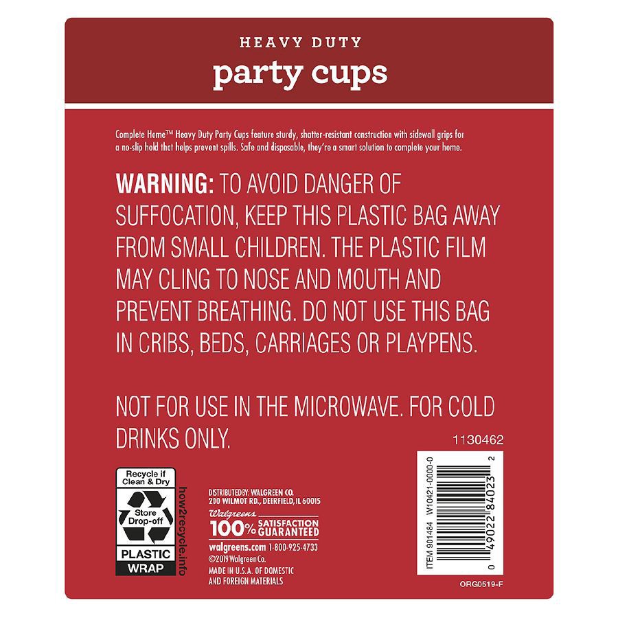 slide 2 of 3, Complete Home Heavy Duty Party Cups 18 oz, 64 ct