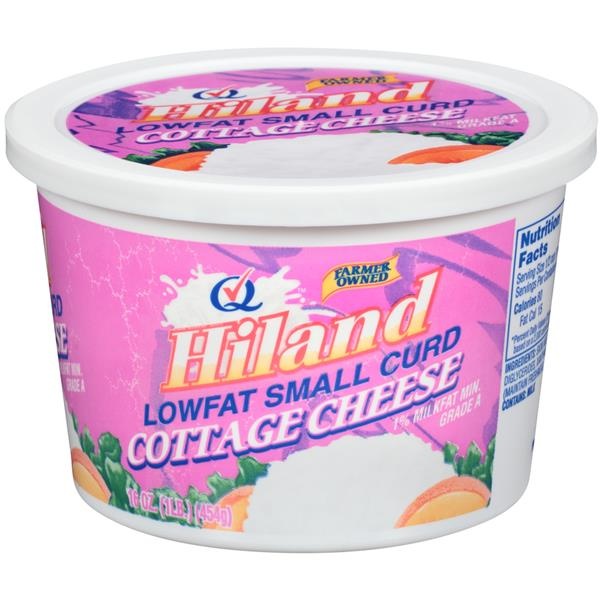 slide 1 of 1, Hiland Dairy Lowfat Small Curd Cottage Cheese, 16 oz