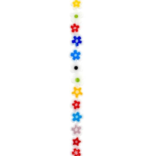 slide 1 of 3, Multicolor Millefiori Glass Flower Beads, 7.5mm By Bead Landing, 7.5mm