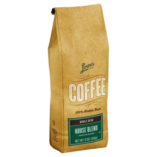 slide 1 of 1, Lowes Foods Coffee Whole Bean House Blend - 12 oz, 12 oz