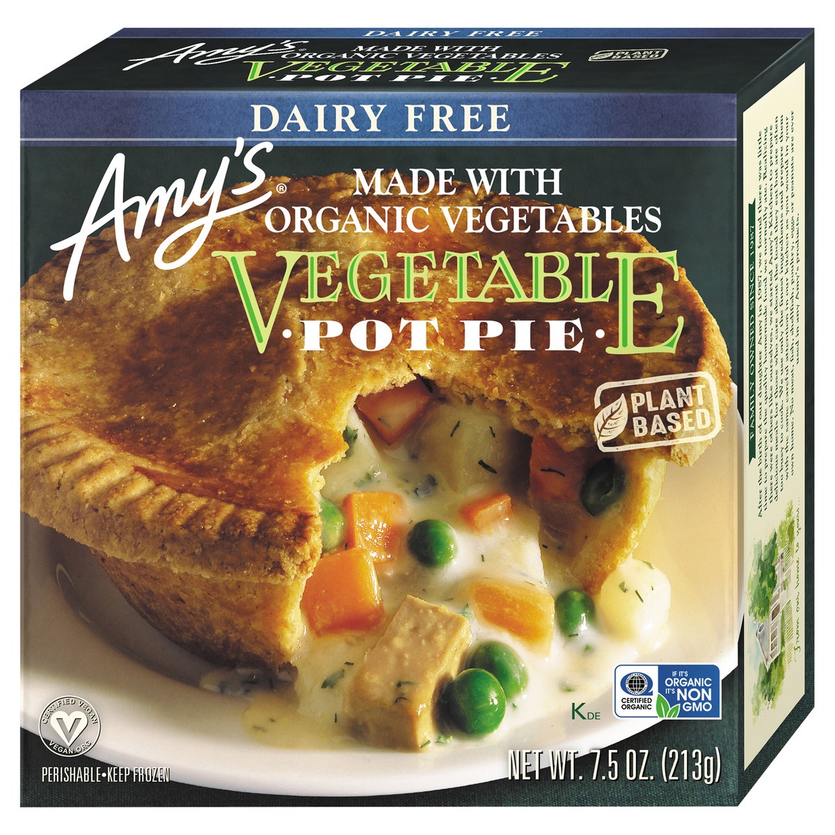 slide 5 of 8, Amy's Non Dairy Veg Frozen Pot Pie, 7.5 oz