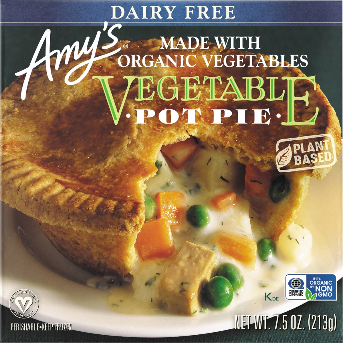 slide 1 of 8, Amy's Non Dairy Veg Frozen Pot Pie, 7.5 oz