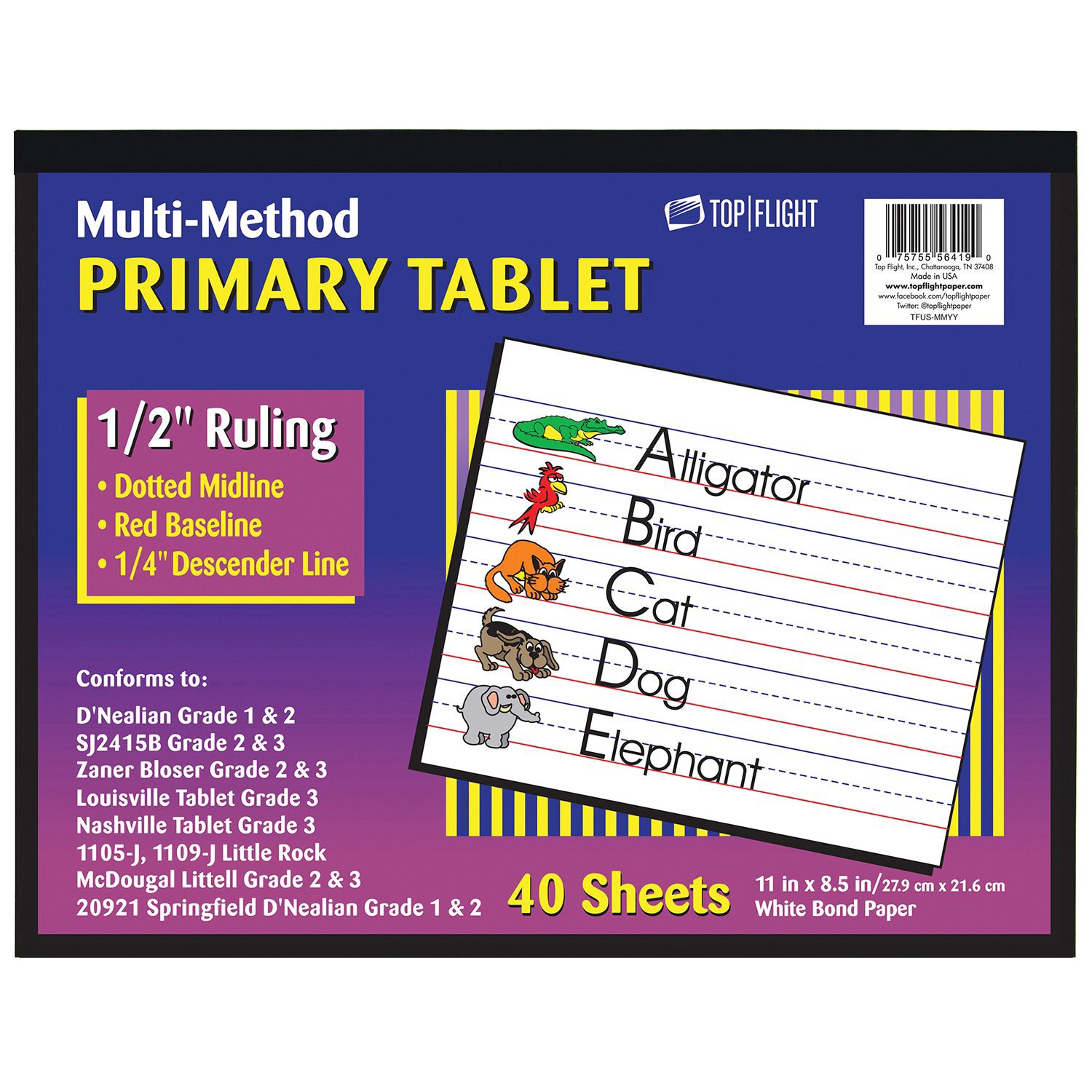 slide 1 of 1, Top Flight Multi-Method Primary Tablet, 40 ct; 11 in x 8.5 in