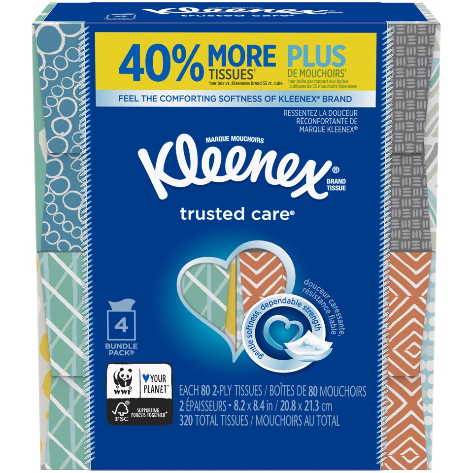 slide 1 of 1, Kleenex Upright Bundle Facial Tissues, 4 ct