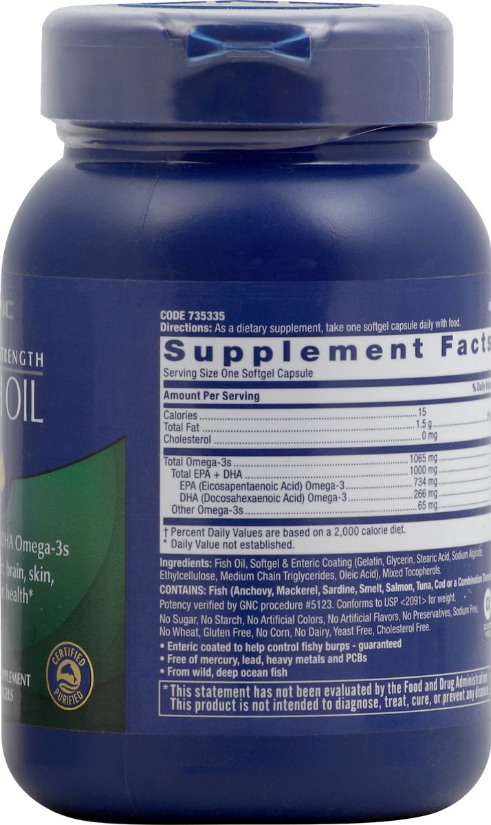 slide 6 of 8, GNC Fish Oil 60 ea, 60 ct