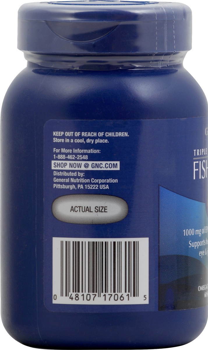 slide 3 of 8, GNC Fish Oil 60 ea, 60 ct