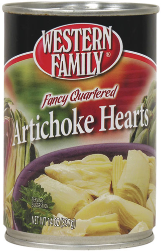 slide 1 of 1, Western Family Artichoke Hearts Quarters, 14 oz