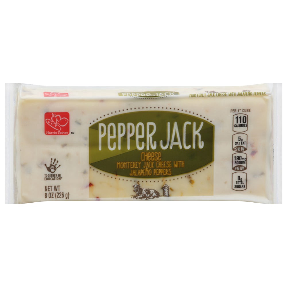 slide 1 of 6, Harris Teeter™ Pepperjack Block Cheese, 8 oz