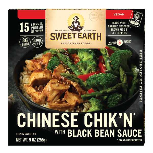 slide 1 of 1, Sweet Earth Chinese Chik'n with Black Bean Sauce, 9 oz