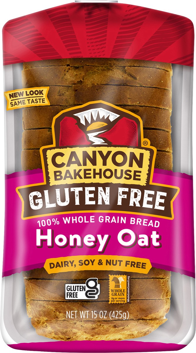 slide 9 of 11, Canyon Bakehouse Honey Oat Bread, 100% Whole Grain Gluten Free Bread, 15 oz Loaf, 15 oz