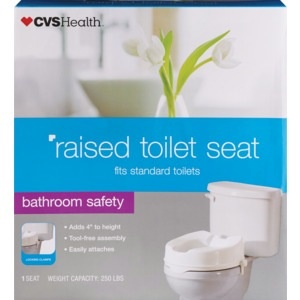 slide 1 of 1, CVS Health Raised Toilet Seat With Lock, 1 ct
