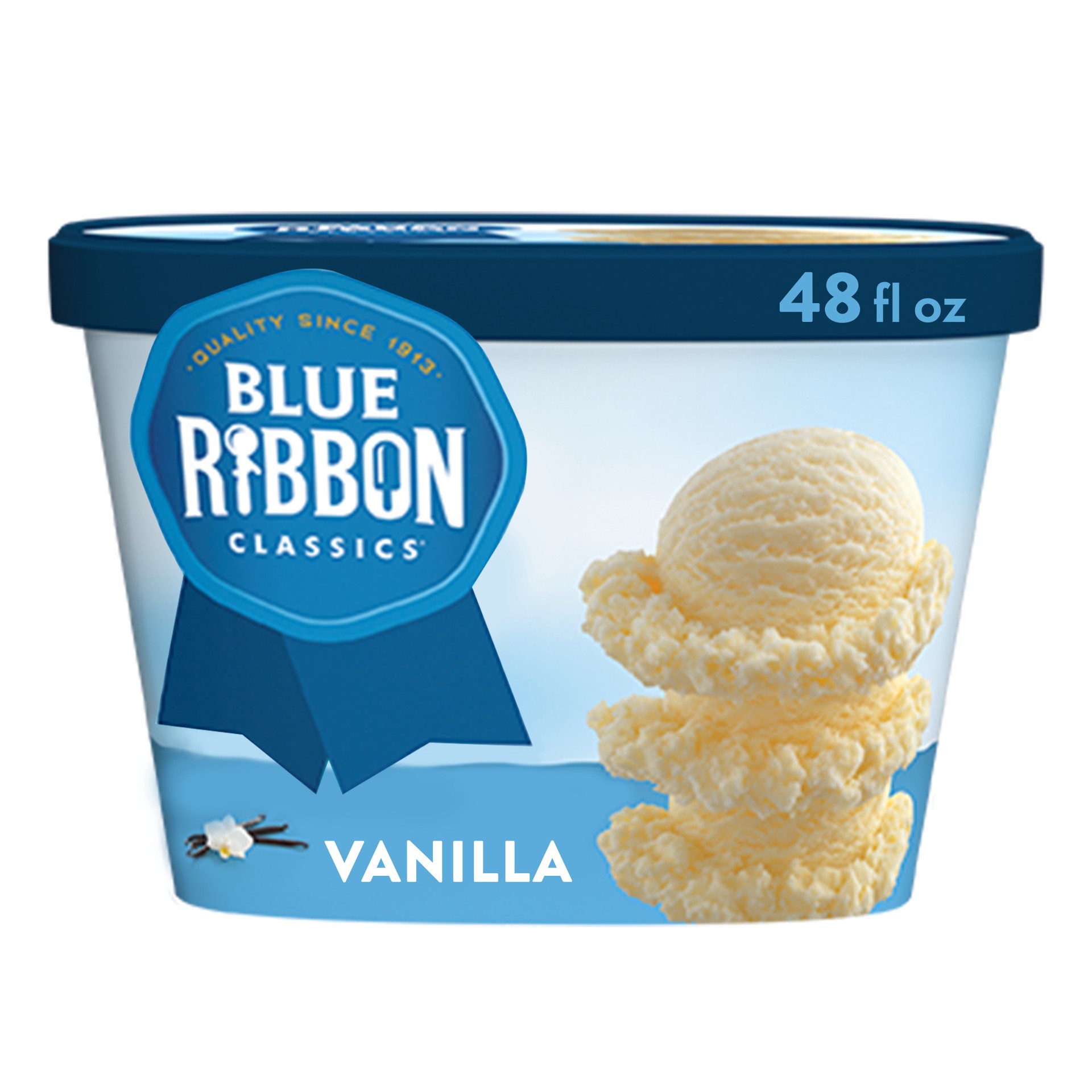 slide 1 of 7, Blue Ribbon Classics Blue Ribbon Classic Vanilla Ice Cream, 48 oz