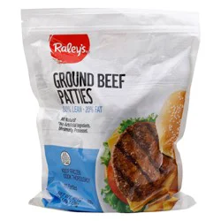 Raley's Ground Beef Patties, 80/20%, 10 Patties - 40 oz