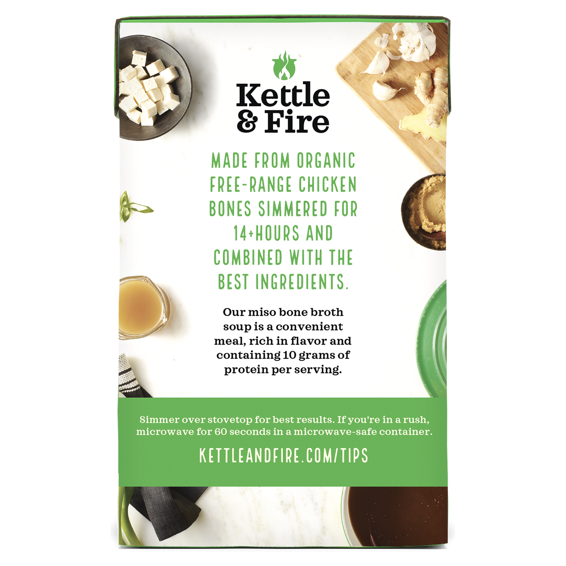 slide 8 of 9, Kettle & Fire Miso Bone Broth Soup 16.9 oz, 16.9 fl oz