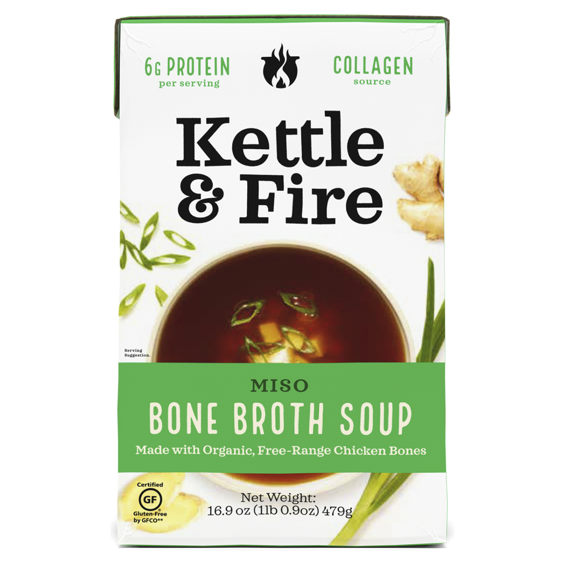 slide 1 of 9, Kettle & Fire Miso Bone Broth Soup 16.9 oz, 16.9 fl oz