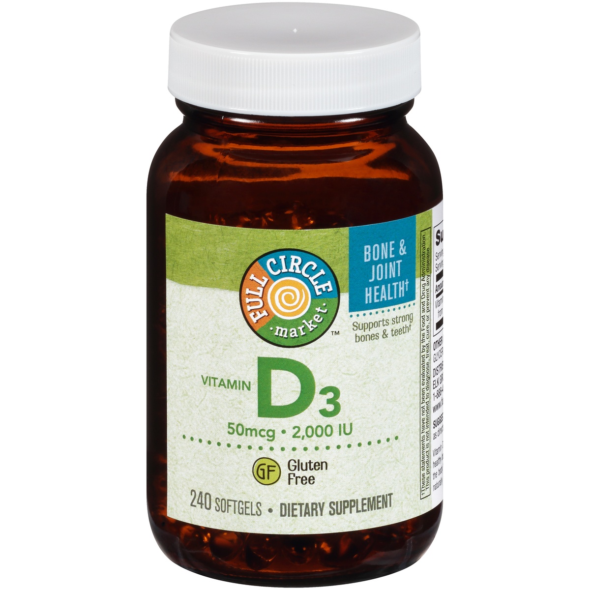 slide 1 of 1, Full Circle Market Vitamin D3 Softgels, 240 ct