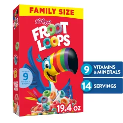 Kellogg's Froot Loops Breakfast Cereal, Fruit Flavored, Breakfast Snacks with Vitamin C, Original