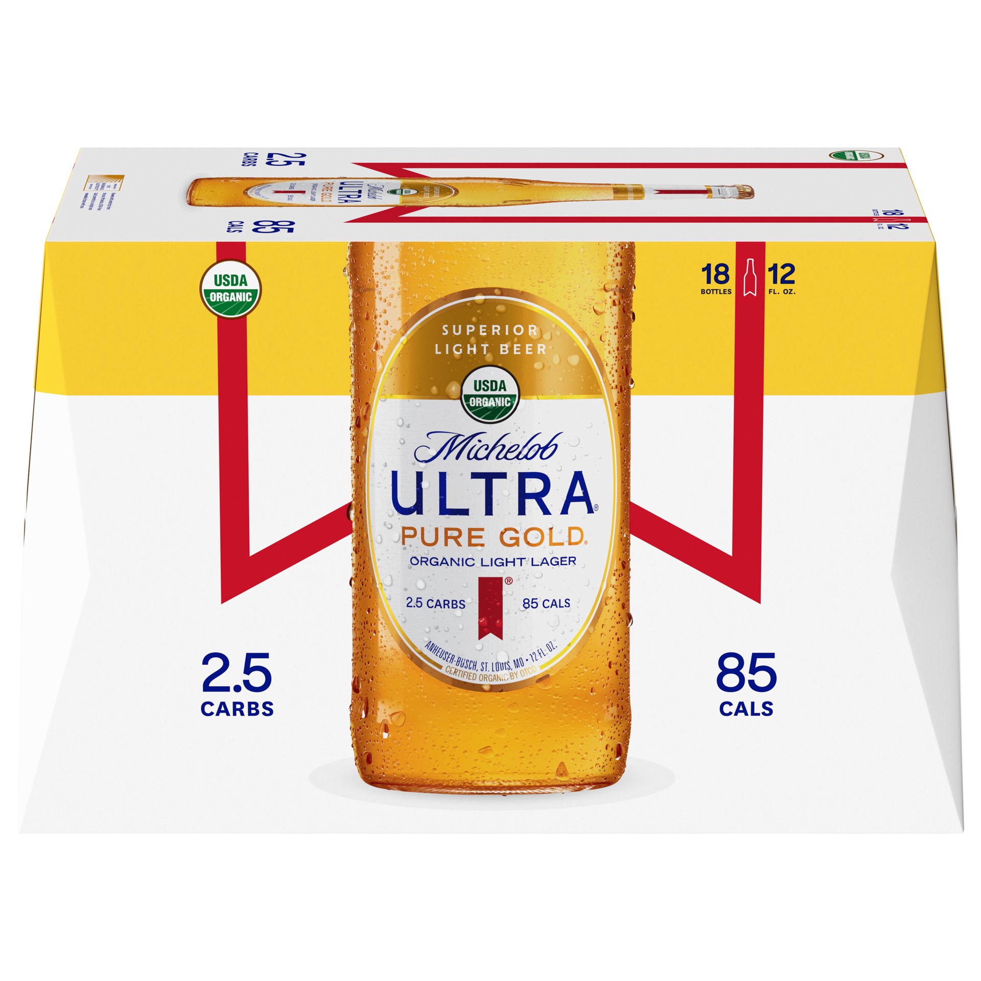 slide 4 of 4, Michelob Organic Light Lager, 18 ct; 12 oz