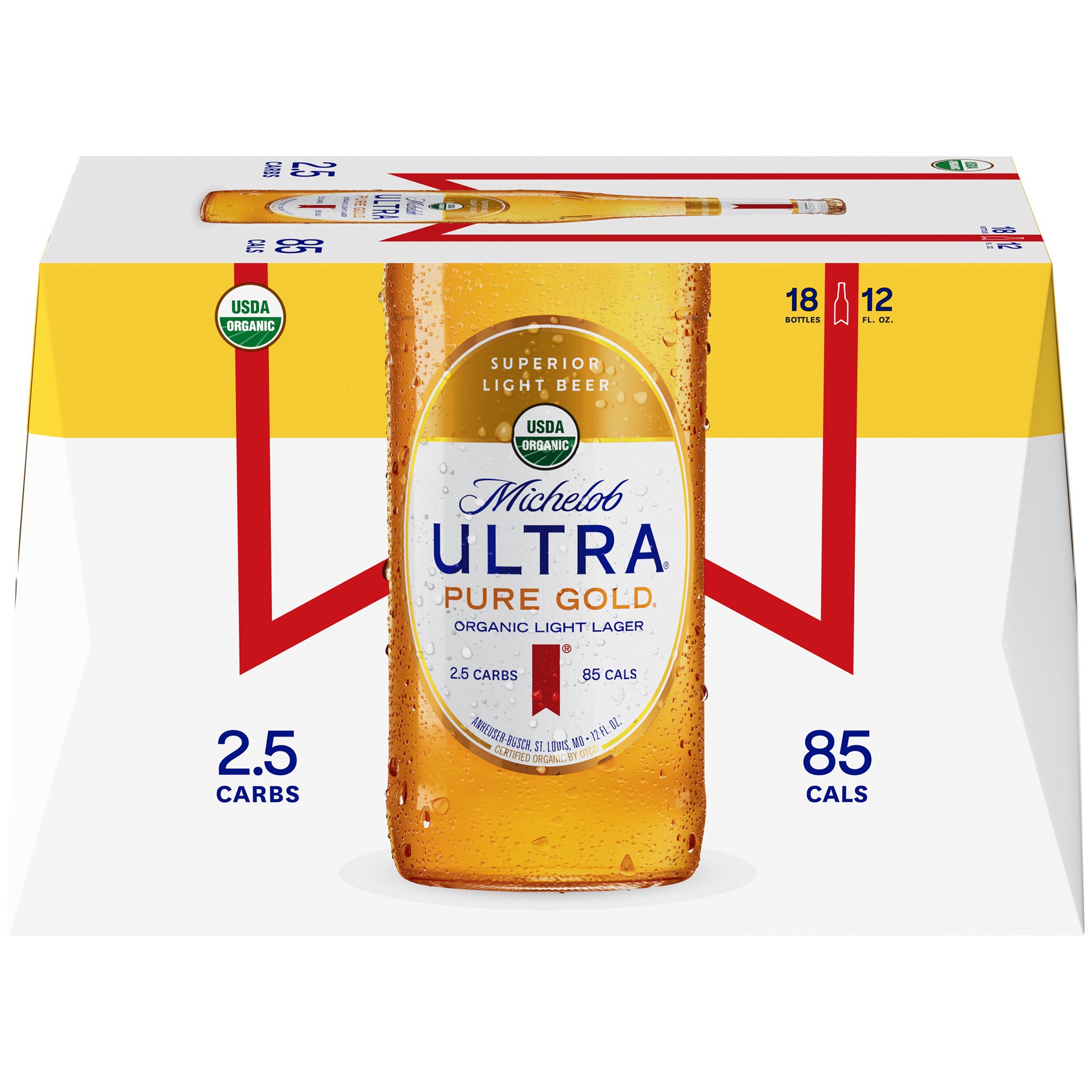 slide 2 of 4, Michelob Organic Light Lager, 18 ct; 12 oz