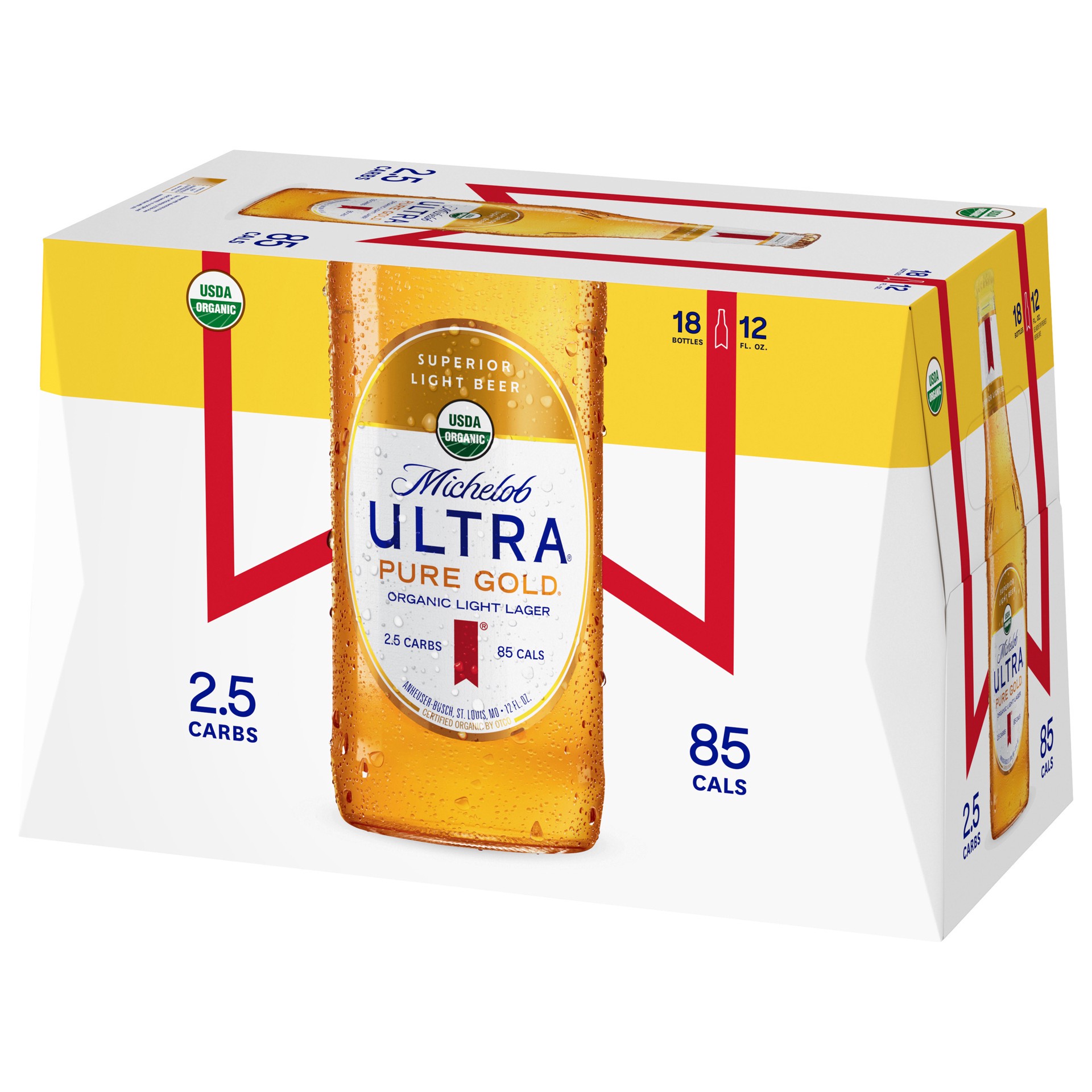 slide 3 of 4, Michelob Organic Light Lager, 18 ct; 12 oz