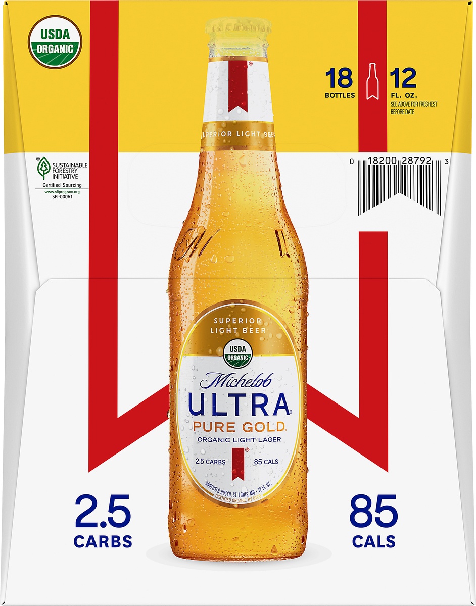 slide 6 of 10, Michelob Ultra Pure Gold Organic Light Lager, 12 oz