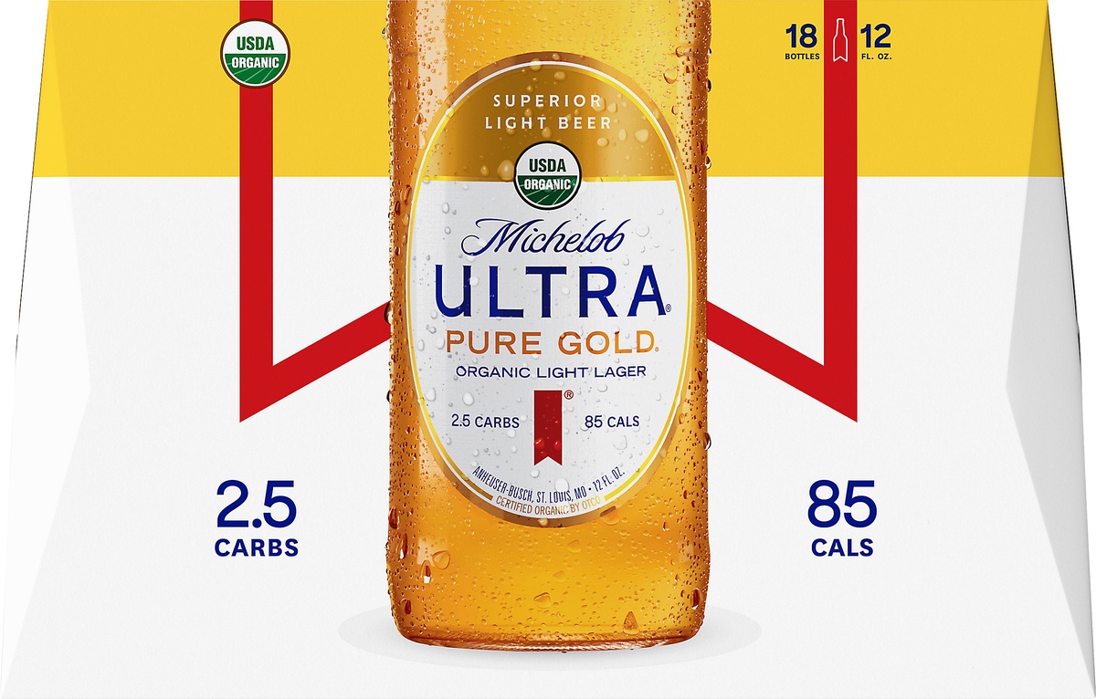 slide 8 of 10, Michelob Ultra Pure Gold Organic Light Lager, 12 oz