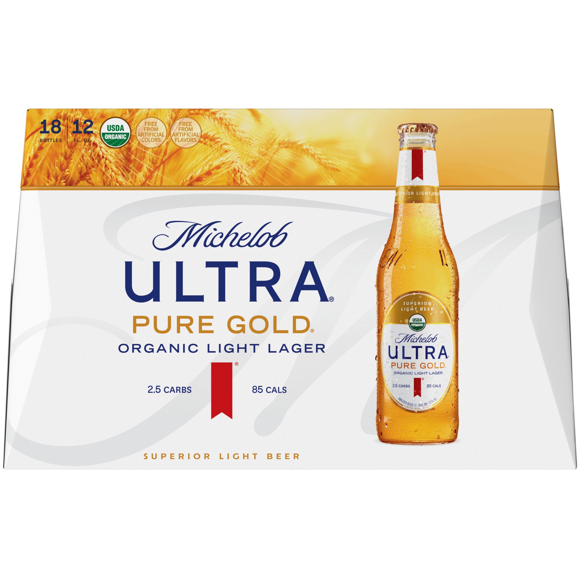 Michelob Ultra Pure Gold Organic Light Lager 18 Pack 12 Fl Oz