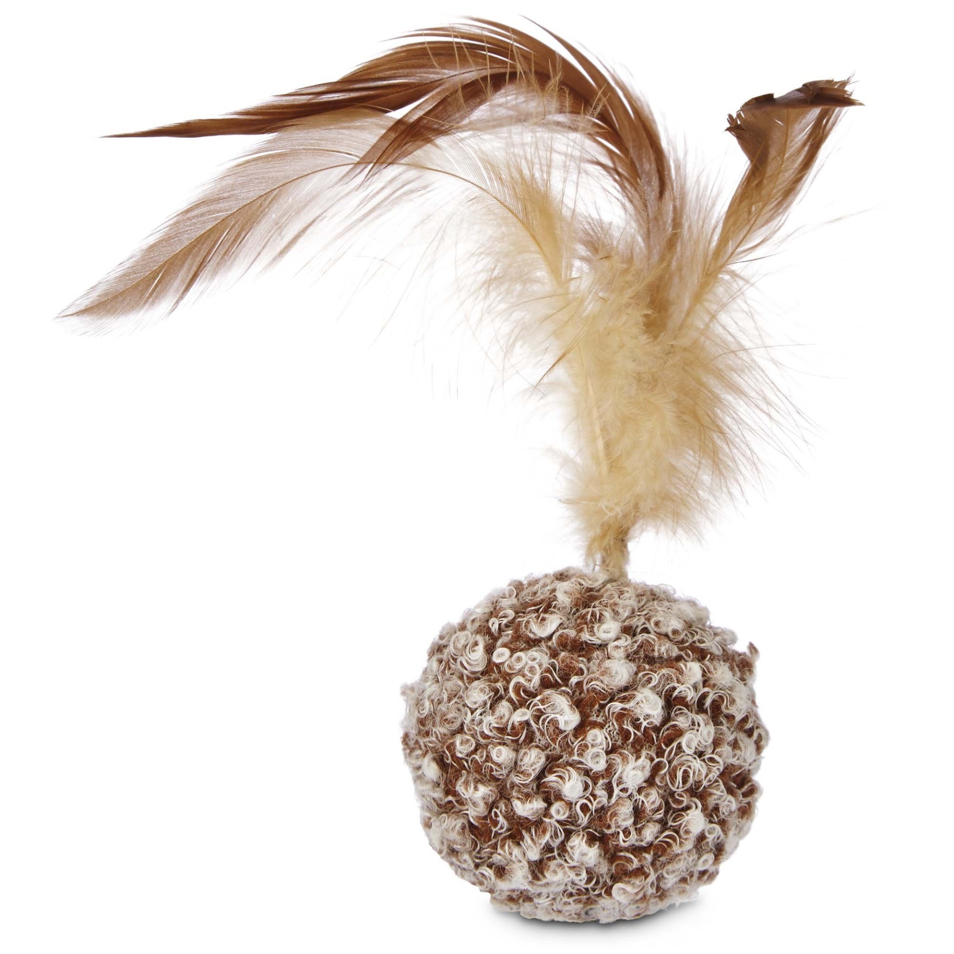 slide 1 of 1, Leaps & Bounds Ball with Feather Cat Toy, 1 ct